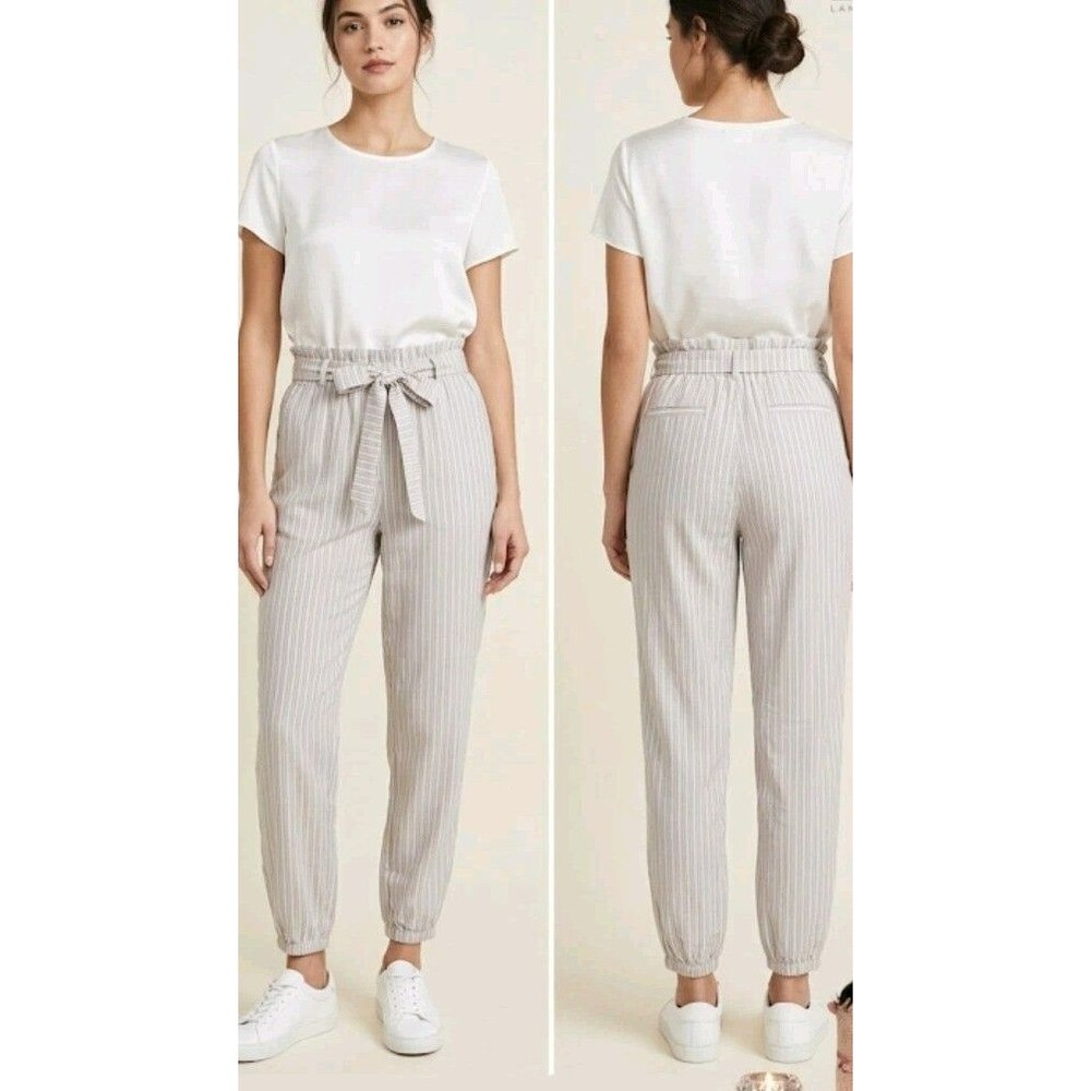 BBJ Los Angeles Women's Size XL Stripe Casual Pants Pull On Tie NEW